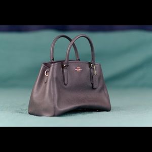 Navy blue leather Coach purse